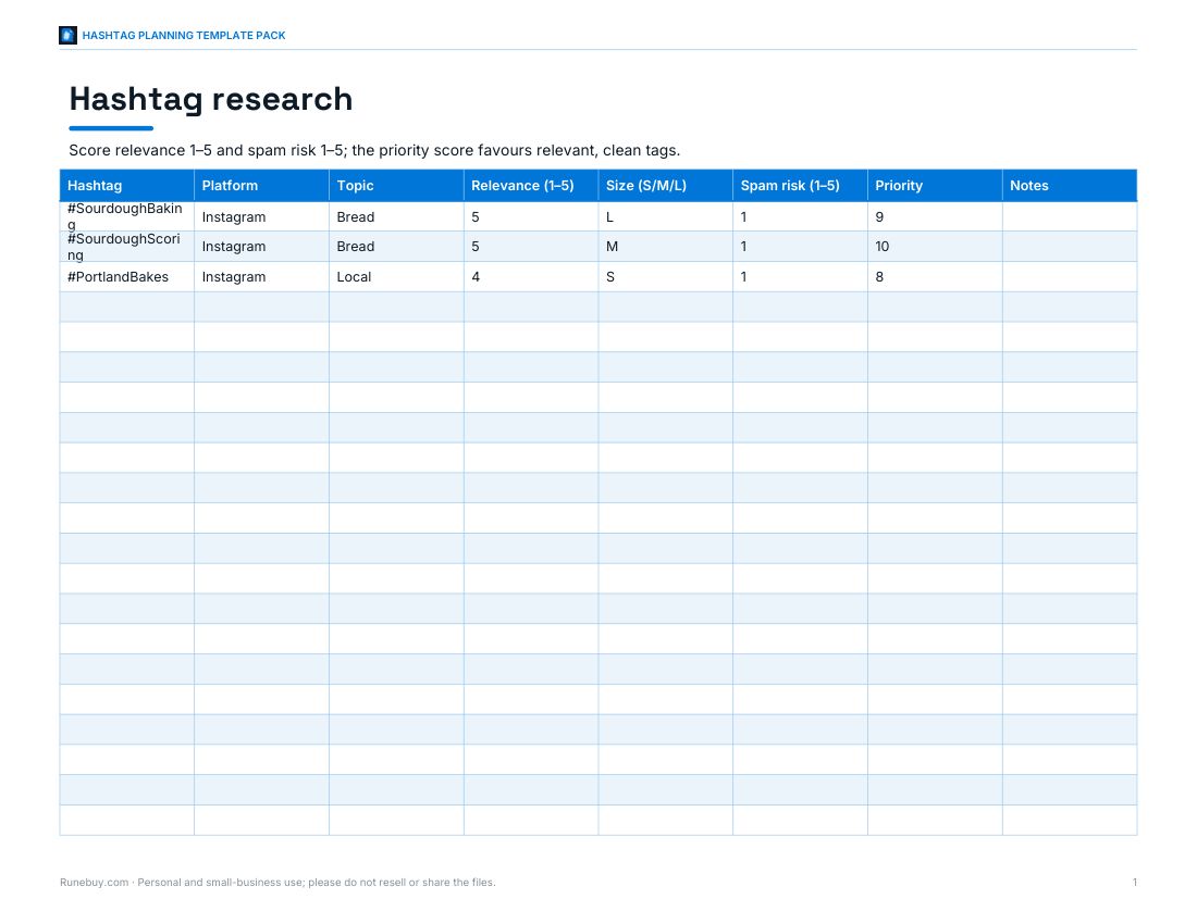 Preview of the first page of Research workbook (XLSX)